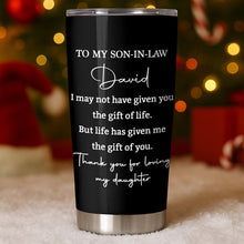 Load image into Gallery viewer, Personalized Stainless Steel Tumbler Custom Drink Gift for Son-in-Law