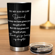 Load image into Gallery viewer, Personalized Stainless Steel Tumbler Custom Drink Gift for Son-in-Law