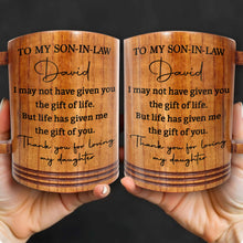 Load image into Gallery viewer, Personalized Custom Wooden Mug Gift for Son-in-Law Thank You