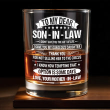 Load image into Gallery viewer, Personalized Custom Whiskey Glass Gift for Son-in-Law - Elegant Design