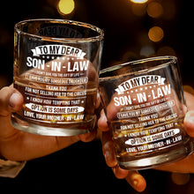 Load image into Gallery viewer, Personalized Custom Whiskey Glass Gift for Son-in-Law - Elegant Design