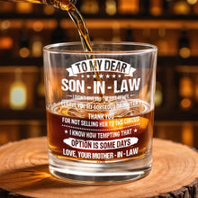 Load image into Gallery viewer, Personalized Custom Whiskey Glass Gift for Son-in-Law - Elegant Design