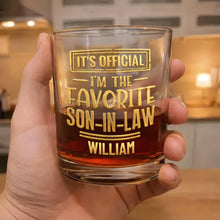 Load image into Gallery viewer, Personalized Whiskey Glass Custom Name Gift for Son-in-Law