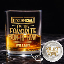 Load image into Gallery viewer, Personalized Whiskey Glass Custom Name Gift for Son-in-Law