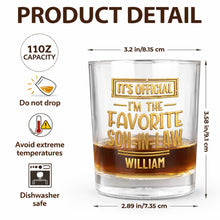 Load image into Gallery viewer, Personalized Whiskey Glass Custom Name Gift for Son-in-Law
