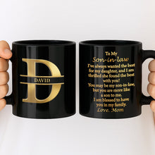 Load image into Gallery viewer, Personalized Black Mug Custom Name Gift for Son-in-Law