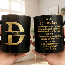 Load image into Gallery viewer, Personalized Black Mug Custom Name Gift for Son-in-Law