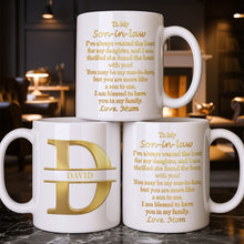 Load image into Gallery viewer, Personalized Gold Monogram Coffee Mug Gift for Son-in-Law