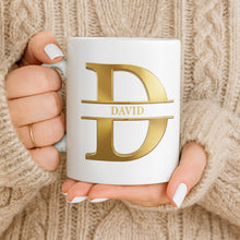 Load image into Gallery viewer, Personalized Gold Monogram Coffee Mug Gift for Son-in-Law