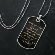 Load image into Gallery viewer, Personalized Dog Tag Necklace Custom Message Gift for Son-In-Law