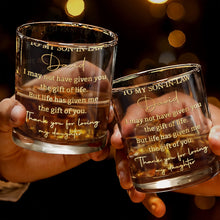 Load image into Gallery viewer, Personalized Custom Whiskey Glass Gift for Son-in-Law