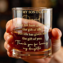 Load image into Gallery viewer, Personalized Custom Whiskey Glass Gift for Son-in-Law