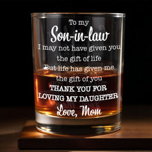 Load image into Gallery viewer, Personalized Custom Whiskey Glass Gift for Son-in-Law - 8oz & 11oz