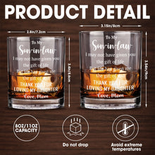 Load image into Gallery viewer, Personalized Whiskey Glass Custom Text Gift for Son-in-Law