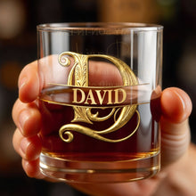 Load image into Gallery viewer, Personalized Custom Whiskey Glass Monogram Gift for Son-in-Law