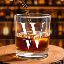 Load image into Gallery viewer, Personalized Custom Whiskey Glass Gift for Son-In-Law - Monogram Design