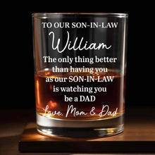 Load image into Gallery viewer, Personalized Engraved Whiskey Glass Gift for Son-in-Law