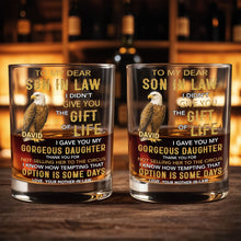 Load image into Gallery viewer, Personalized Custom Whiskey Glass Gift for Son-in-Law Eagle Design