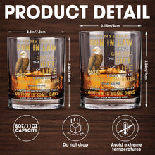 Load image into Gallery viewer, Personalized Custom Whiskey Glass Gift for Son-in-Law Eagle Design