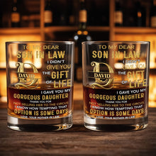 Load image into Gallery viewer, Personalized Custom Whiskey Glass Gift for Son-in-Law - Elegant Design