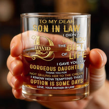 Load image into Gallery viewer, Personalized Custom Whiskey Glass Gift for Son-in-Law - Elegant Design