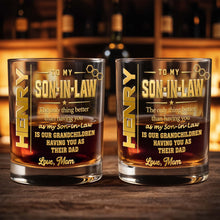 Load image into Gallery viewer, Personalized Custom Whiskey Glass Gift for Son-in-Law