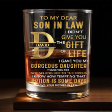 Load image into Gallery viewer, Personalized Custom Whiskey Glass Monogram Gift for Son-In-Law