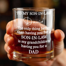 Load image into Gallery viewer, Personalized Custom Whiskey Glass Heartfelt Gift for Son-in-Law