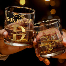 Load image into Gallery viewer, Personalized Custom Whiskey Glass Monogram Gift for Son-In-Law
