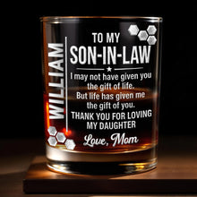 Load image into Gallery viewer, Personalized Whiskey Glass Custom Name Gift for Son-in-Law