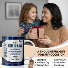 Load image into Gallery viewer, Personalized Custom Coffee Mug Gift for Son-in-Law Metallic Design