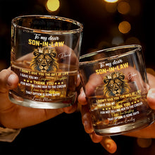 Load image into Gallery viewer, Personalized Crown Whiskey Glass Custom Name Gift for Son-in-Law