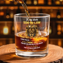 Load image into Gallery viewer, Personalized Crown Whiskey Glass Custom Name Gift for Son-in-Law