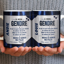 Load image into Gallery viewer, Personalized Blue Metal Texture Coffee Mug Gift for Son-in-Law
