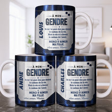 Load image into Gallery viewer, Personalized Blue Metal Texture Coffee Mug Gift for Son-in-Law