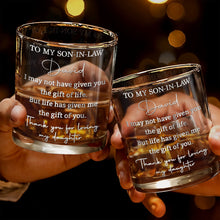 Load image into Gallery viewer, Personalized Whiskey Glass Engraved Gift for Son-in-Law