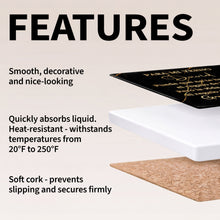 Load image into Gallery viewer, Personalized Black Marble Gold Veins Coaster Gift for Son-in-Law