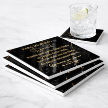 Load image into Gallery viewer, Personalized Black Marble Gold Veins Coaster Gift for Son-in-Law