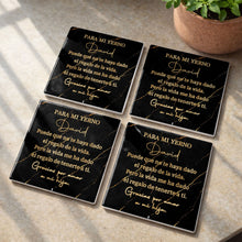 Load image into Gallery viewer, Personalized Black Marble Gold Veins Coaster Gift for Son-in-Law