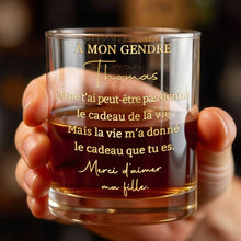 Load image into Gallery viewer, Personalized Custom Whiskey Glass Gift for Son-in-Law with Gold Text