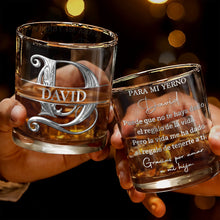 Load image into Gallery viewer, Personalized Custom Whiskey Glass Monogram Gift for Son-In-Law