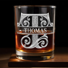 Load image into Gallery viewer, Personalized Whiskey Glass Custom Name Monogram Gift for Son-in-Law