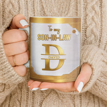 Load image into Gallery viewer, Personalized Gold Monogram Coffee Mug Custom Gift for Son-In-Law
