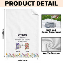 Load image into Gallery viewer, Personalized Floral Kitchen Towel Custom Gift for Sister