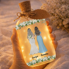 Load image into Gallery viewer, Personalized Frosted Glass Bottle Light Custom Name Gift for Bride