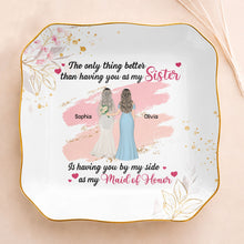 Load image into Gallery viewer, Personalized Lace Jewelry Dish Custom Name Gift for Sister