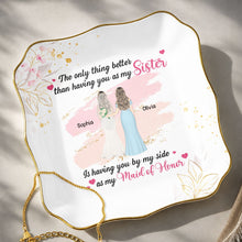 Load image into Gallery viewer, Personalized Lace Jewelry Dish Custom Name Gift for Sister