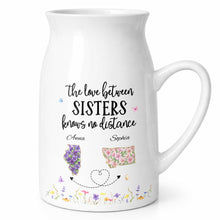 Load image into Gallery viewer, Personalized Ceramic Flower Vase Custom State Map Gift for Sister