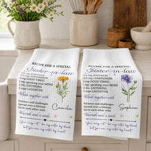 Load image into Gallery viewer, Personalized Kitchen Towel Recipe for Sister-in-law Gift Home