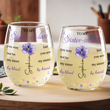 Load image into Gallery viewer, Personalized Stemless Wine Glass Custom Name Gift for Sister-in-Law